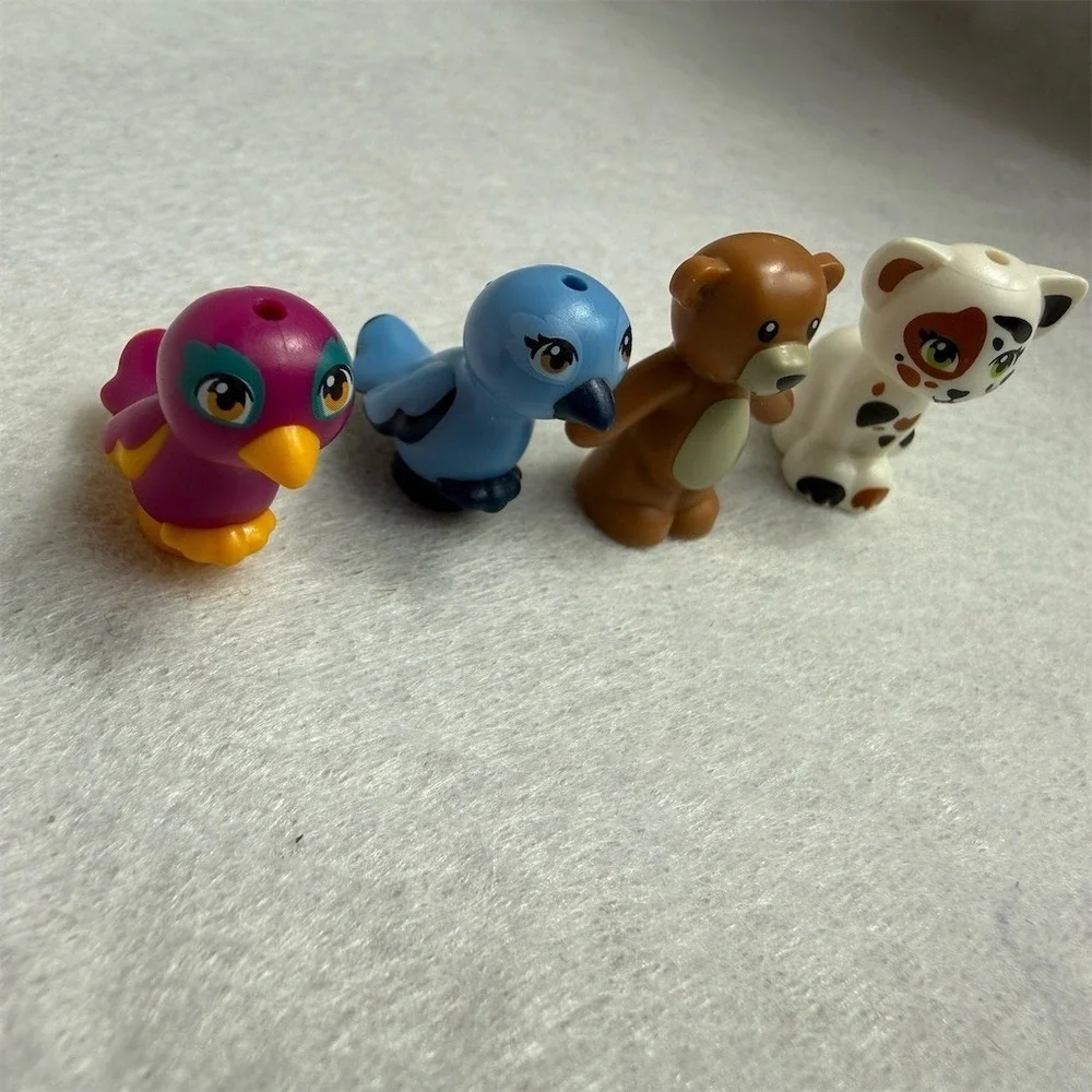 LEGO Friends City Animal Figure Lot of 4 Teddy Bear‎ Cat Blue & Pink Bird